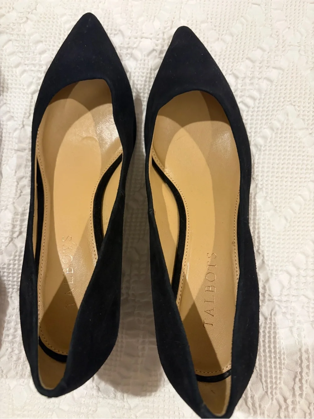 Size 8 Shoe Bundle: Talbots Black Suede Wedges & Anne Klein Suede Bow Heels